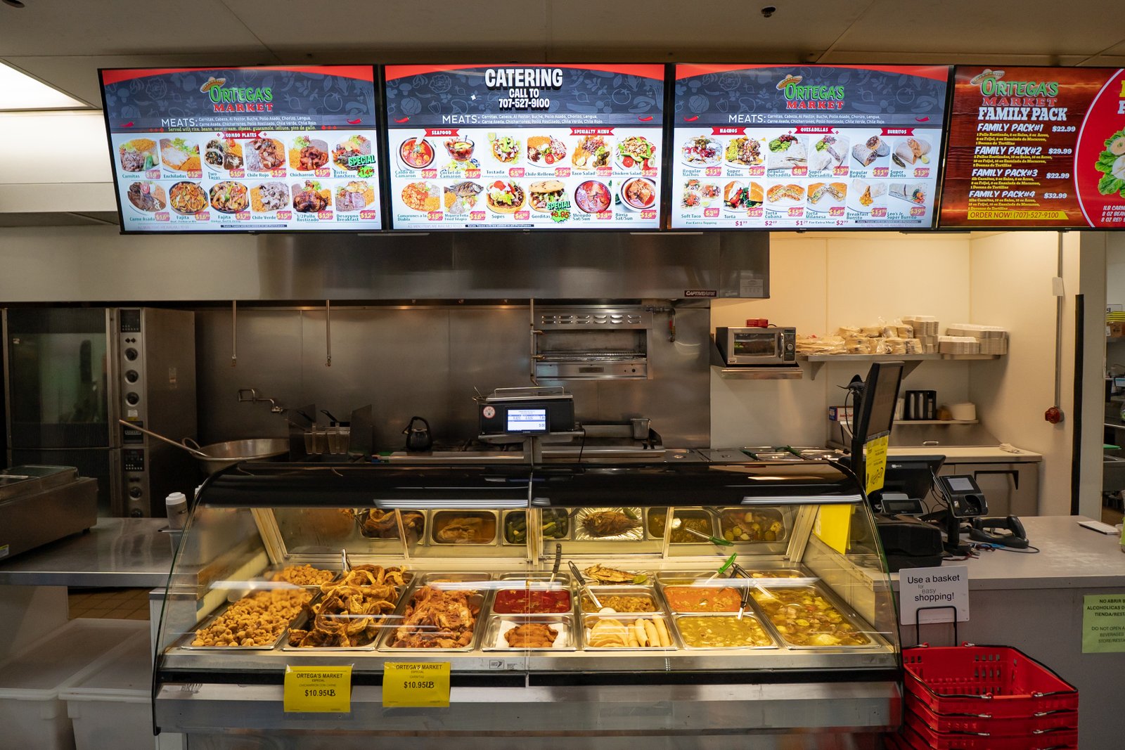 Homemade Mexican food at Ortega's Market restaurant